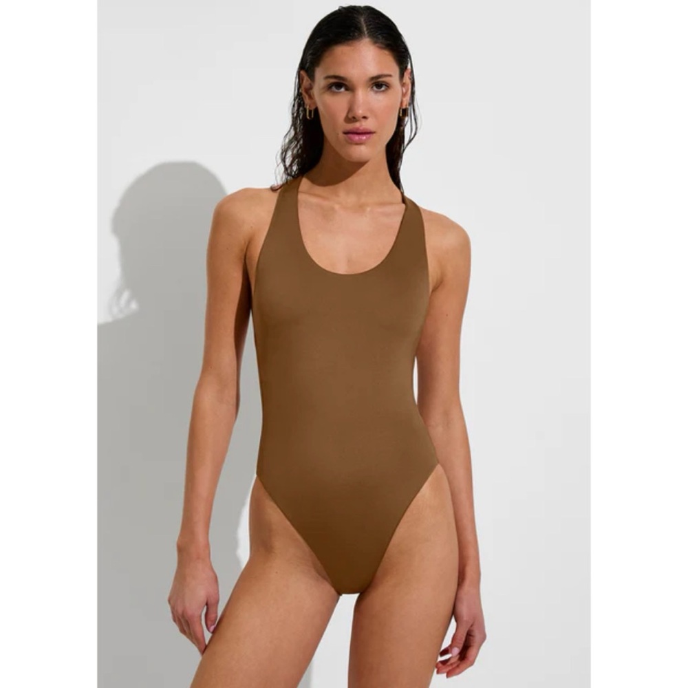 Left On Friday Tan One Piece Swimsuit